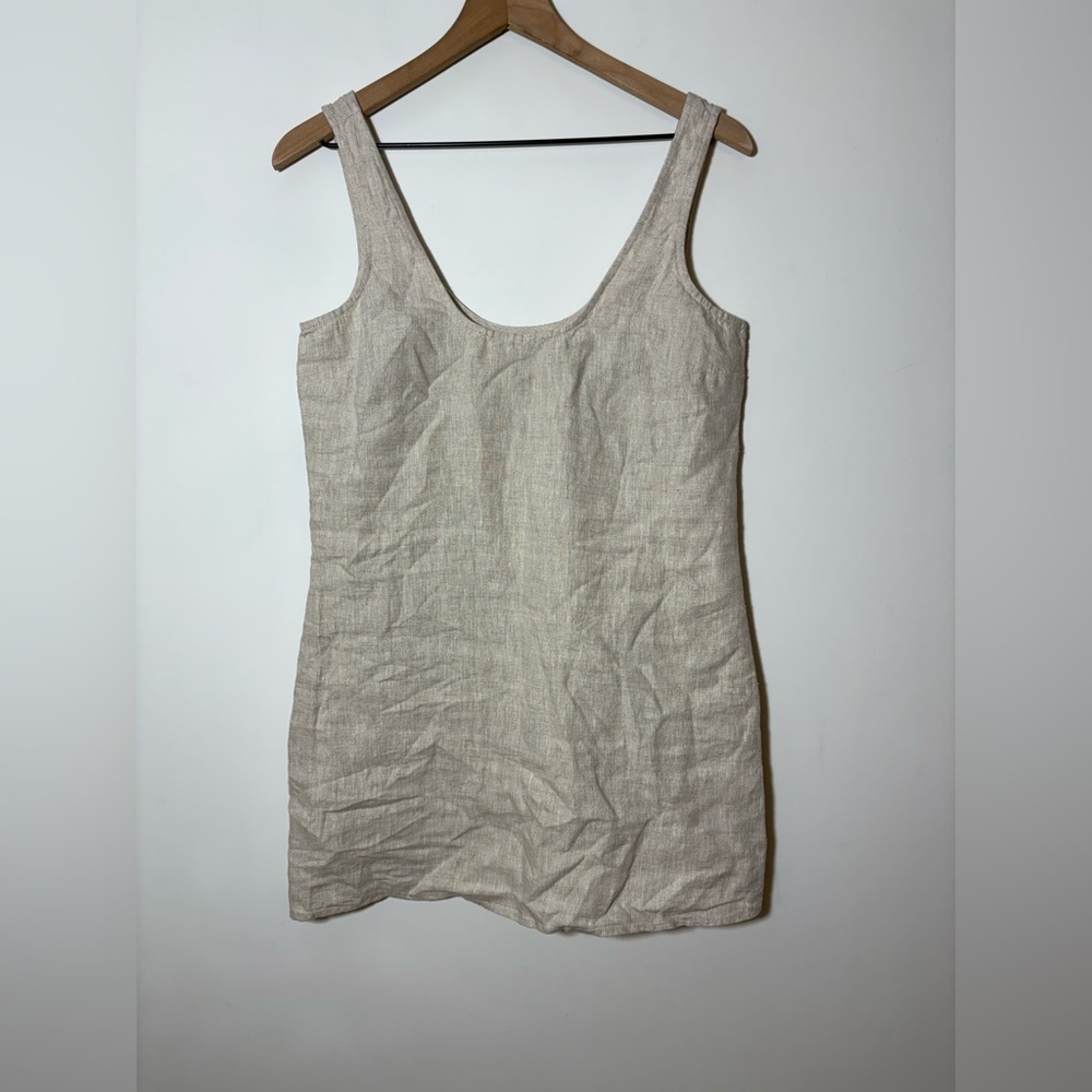 Reformation Natural Beige Linen Mini Dress